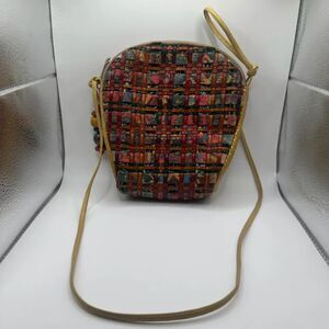 Vintage Sharif Basket Weave Multi-Color Leather Purse